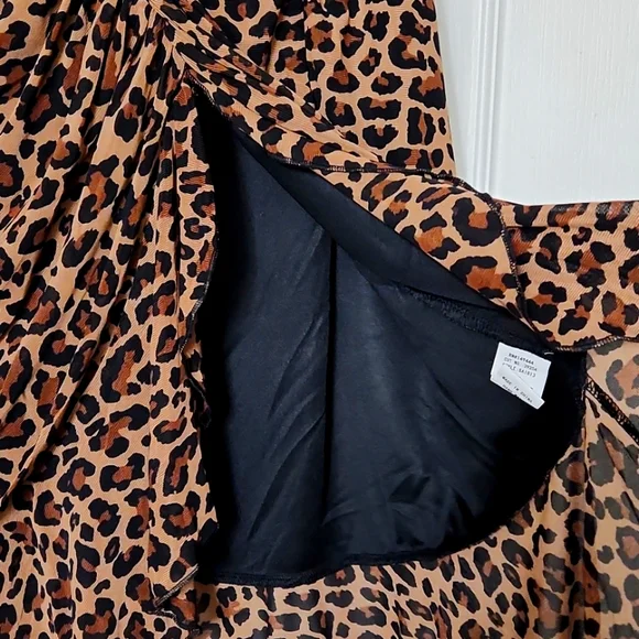 NWT Ember Leopard Printed Black/Brown/Tan Midi Skirt, US Size XL - Picture 2 of 5